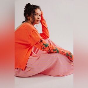 NWOT Free People Not Yours Poppy Long Sleeve